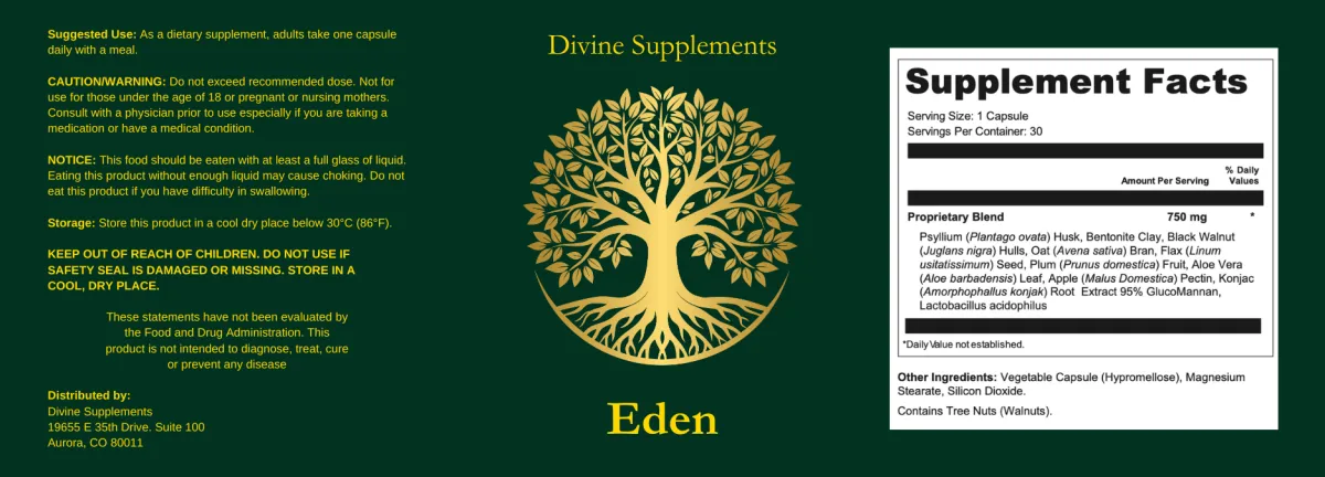 Eden supplement facts